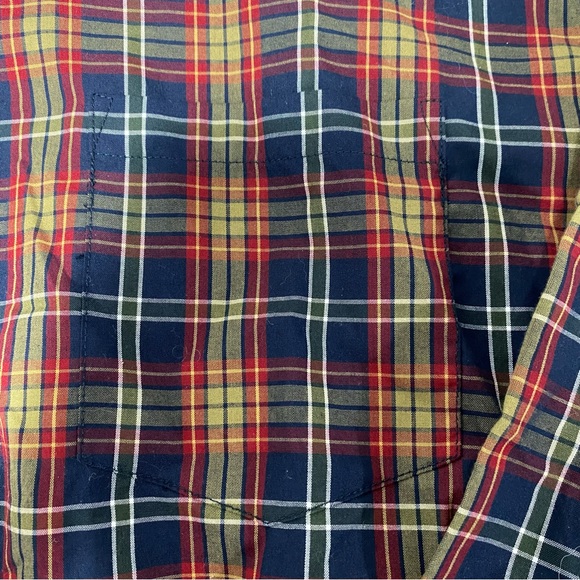 Wrangler Authentic Men's Size Large Long Sleeve Button Shirt Blue Green Plaid - Picture 4 of 7